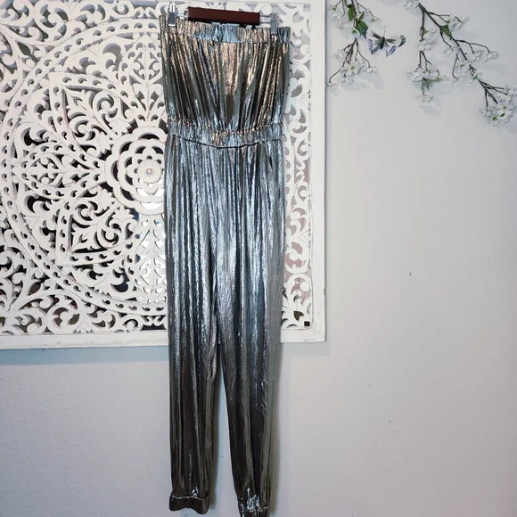 ELLIATT MAYAH STRAPPLES SHIMMER JUMPSUIT SIDE POCKETS RETRO-INSPIRED SIZE SMALL - Picture 6 of 16